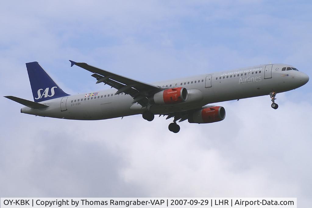 OY-KBK, 2001 Airbus A321-232 C/N 1587, Scandinavian Airlines SAS Airbus A321