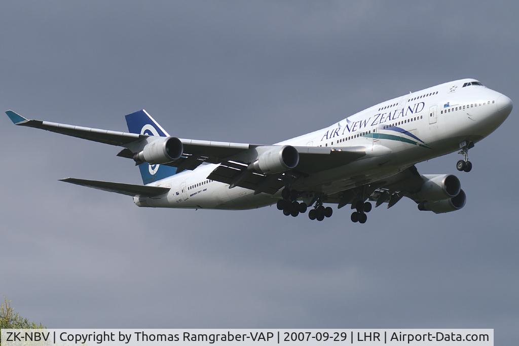 ZK-NBV, 1998 Boeing 747-419 C/N 26910, Air New Zealand Boeing 747-400