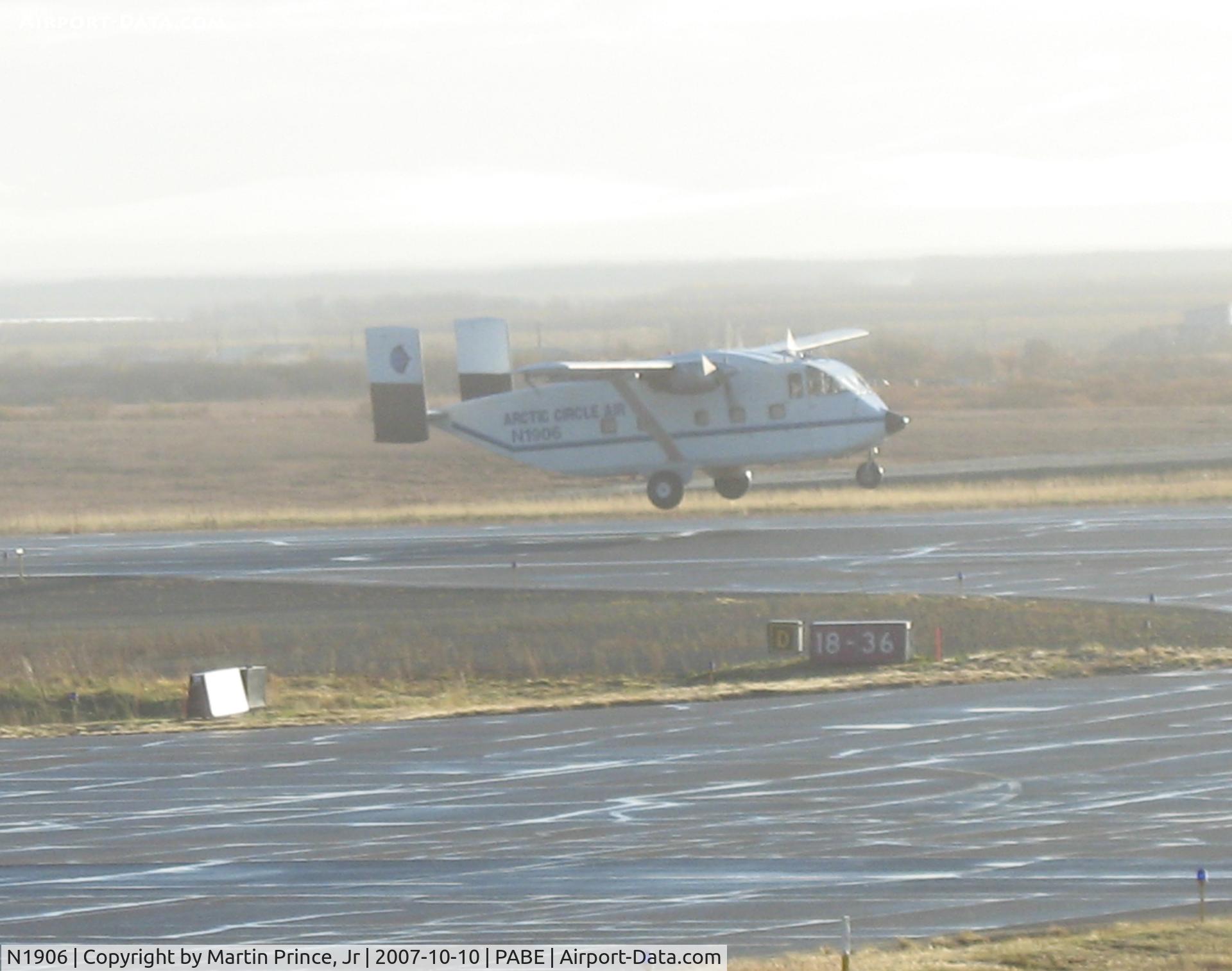 N1906, 1972 Short SC-7 Skyvan 3 C/N SH1906, Arctic Circle Air take off Runway 18 on a misty morning