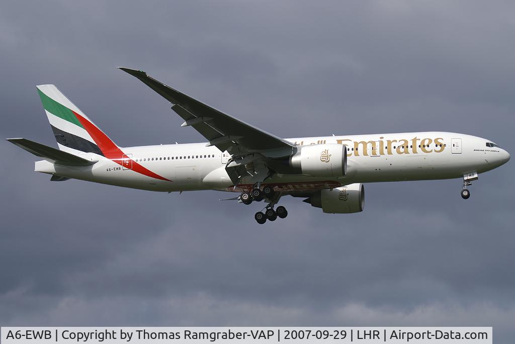 A6-EWB, 2007 Boeing 777-21H/LR C/N 35573, Emirates Boeing 777-200LR