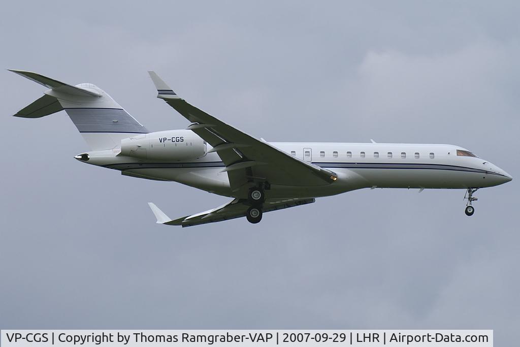 VP-CGS, 2001 Bombardier BD-700-1A10 Global Express C/N 9102, Jet Aviation Bombardier Globalexpress