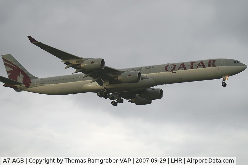 A7-AGB, 2005 Airbus A340-642X C/N 715, Qatar Airways Airbus A340-600