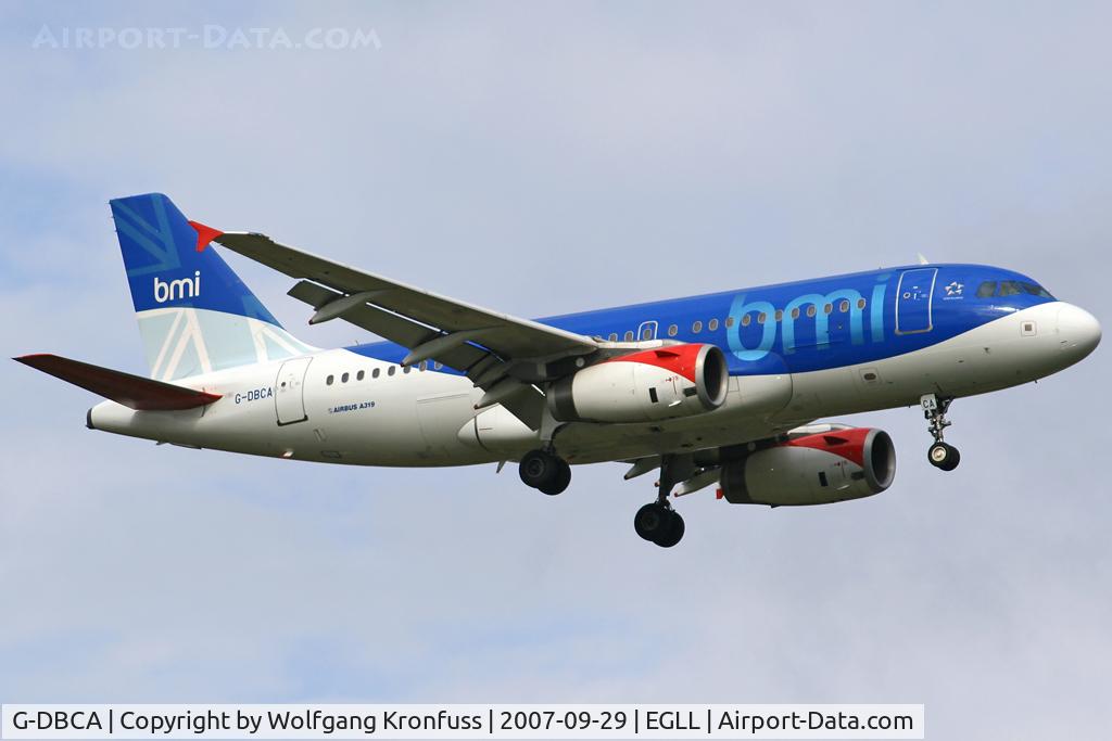 G-DBCA, 2004 Airbus A319-131 C/N 2098, on final RWY09L
