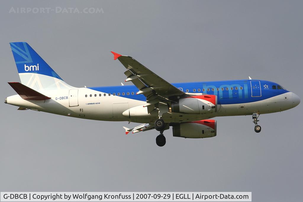 G-DBCB, 2004 Airbus A319-131 C/N 2188, on final RWY09L