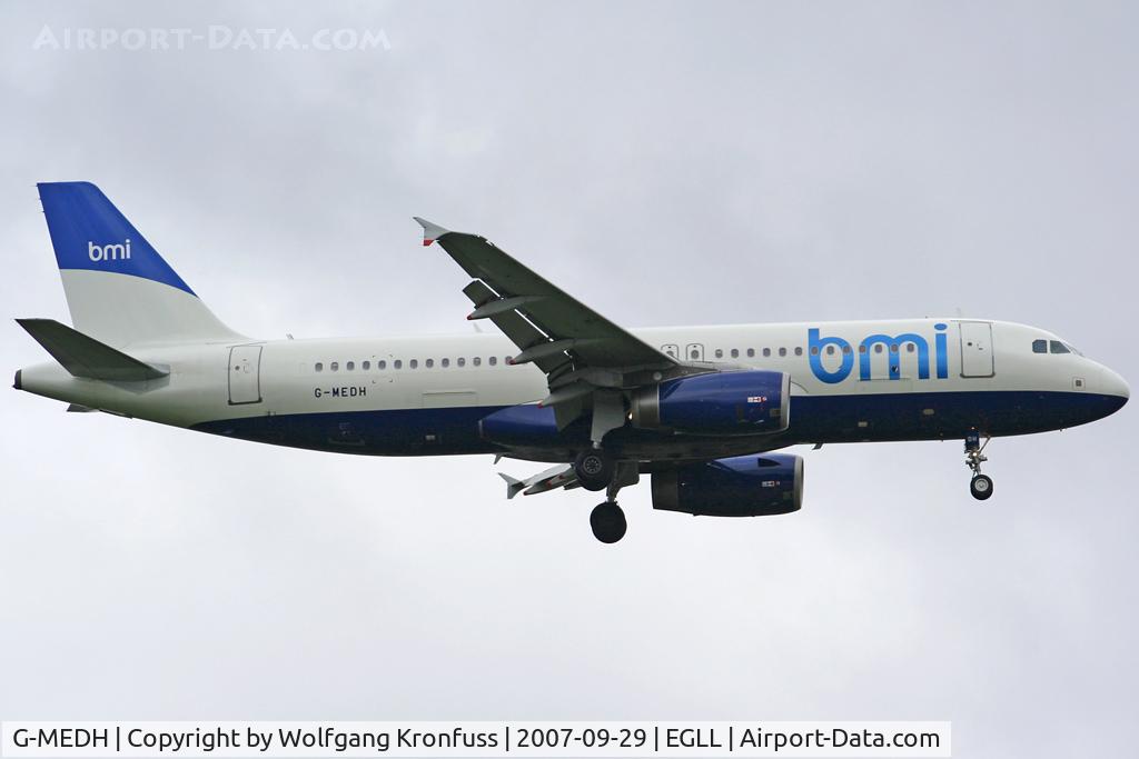 G-MEDH, 2003 Airbus A320-232 C/N 1922, BMI interim cs, ex BMED!