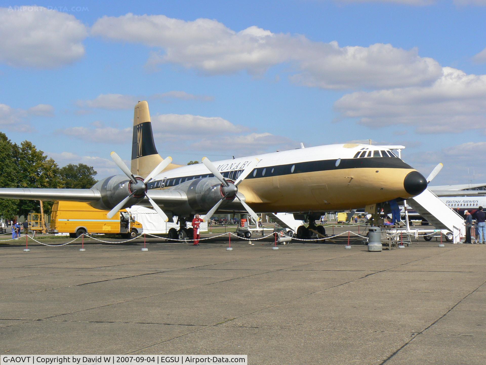 G-AOVT, 1958 Bristol 175 Britannia 312 C/N 13427, Being revamped at Duxford Museum.