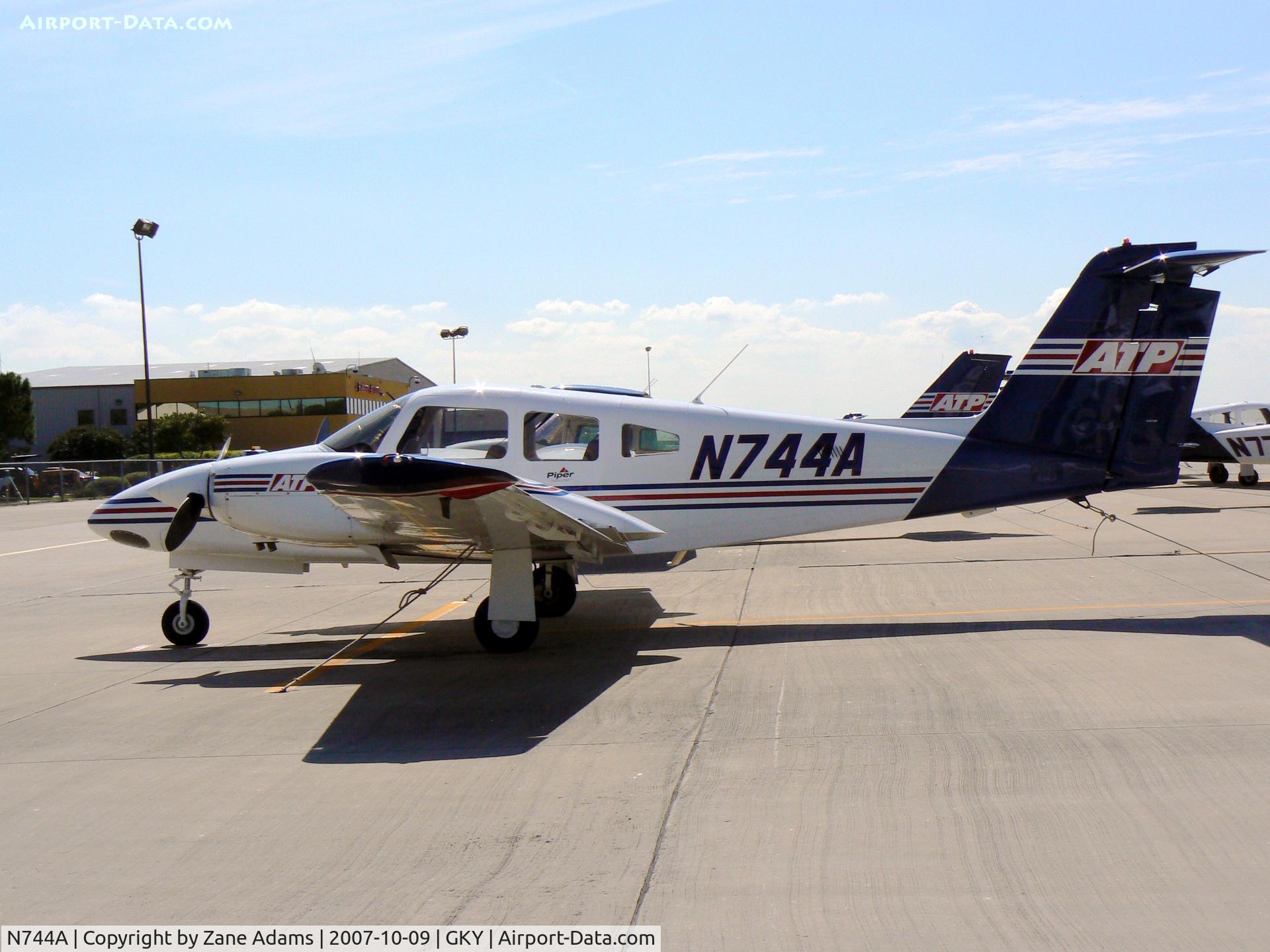 N744A, 2007 Piper PA-44-180 Seminole C/N 4496242, On the ramp at Arlington Muni - ATP