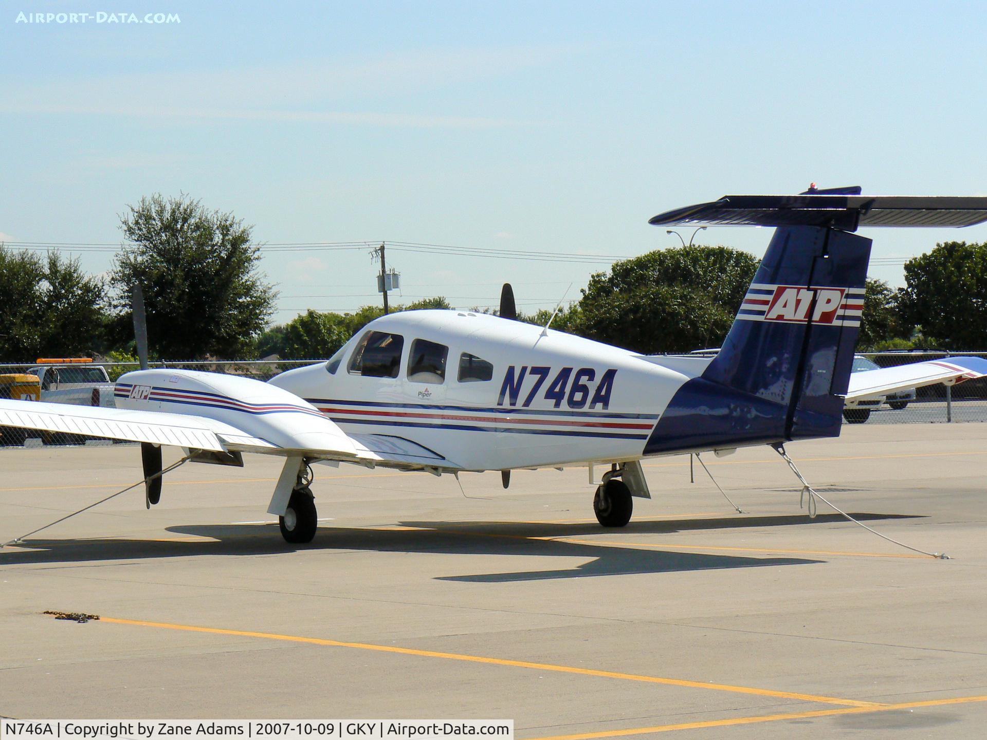 N746A, 2007 Piper PA-44-180 Seminole C/N 4496243, on the ramp at Arlington Muni - ATP