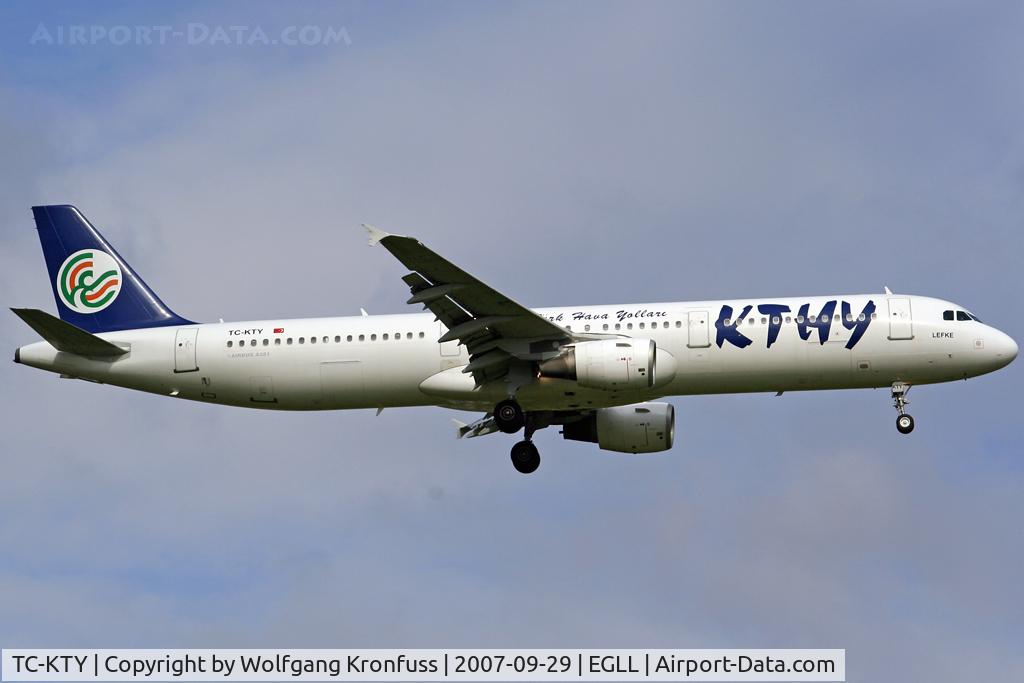 TC-KTY, 1999 Airbus A321-211 C/N 1012, on final RWY09L