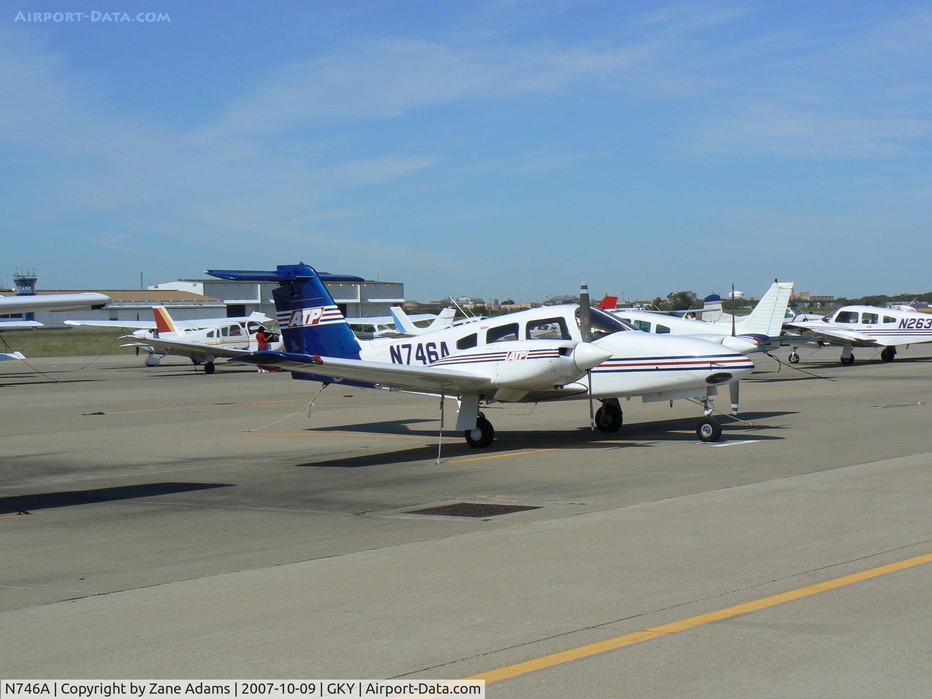 N746A, 2007 Piper PA-44-180 Seminole C/N 4496243, on the ramp at Arlington Muni - ATP