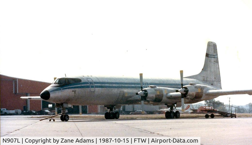N907L, 1961 Canadair CL-44D4 C/N 27, On the ramp at Meacham Field
