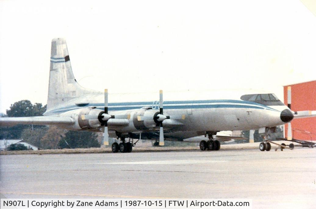 N907L, 1961 Canadair CL-44D4 C/N 27, On the ramp at Meacham Field
