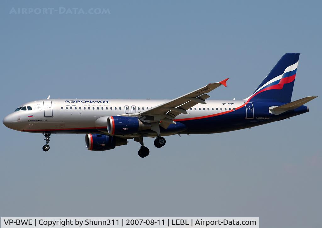 VP-BWE, 2003 Airbus A320-214 C/N 2133, Landing rwy 25R