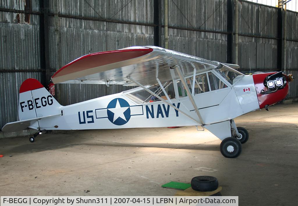 F-BEGG, 1944 Piper L-4J Grasshopper (J3C-65D) C/N 12886, Hangared... Owned by 'Les Ailes du Souvenir'