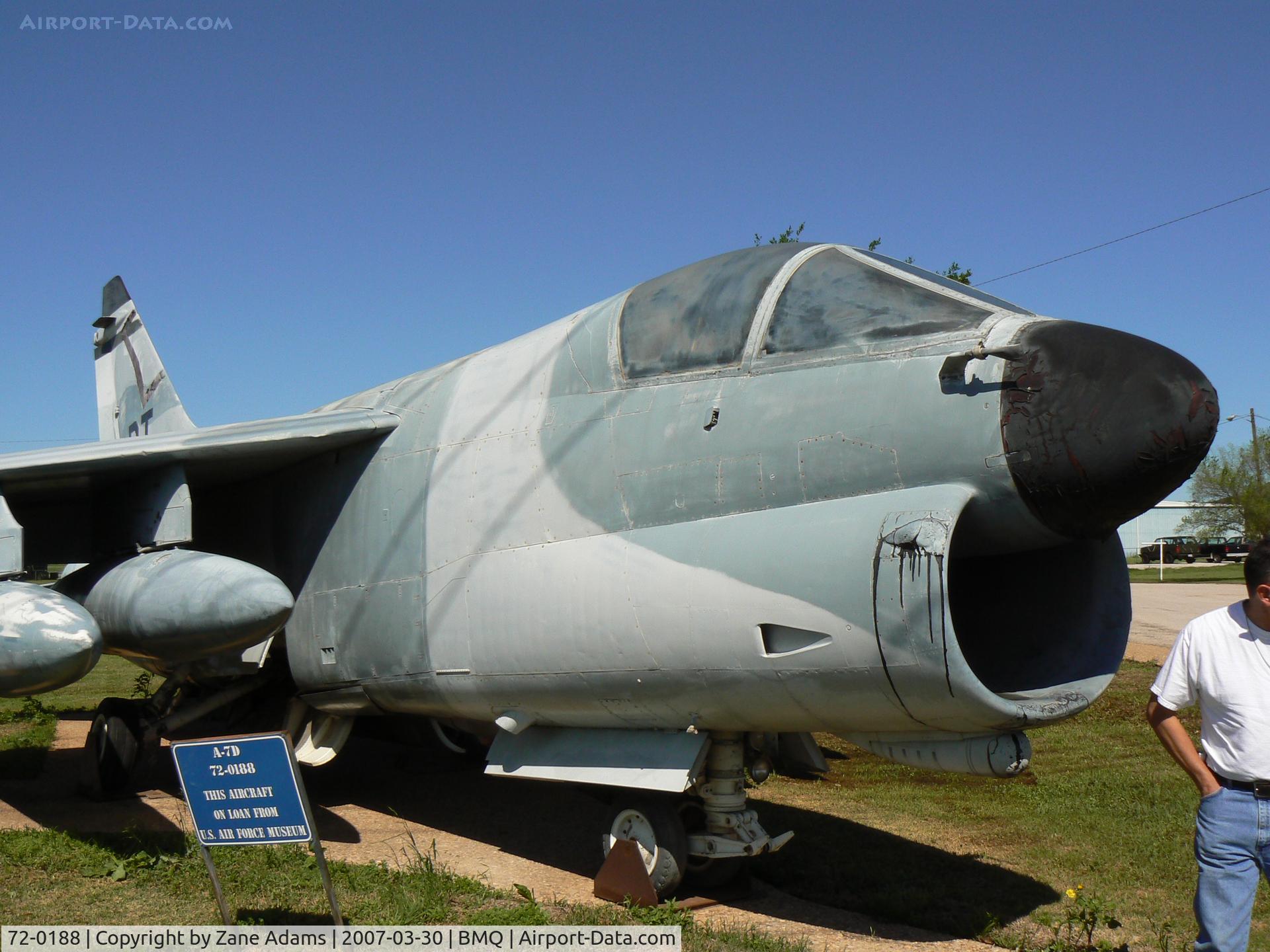 72-0188, 1972 LTV A-7D Corsair II C/N D-310, On display at Bluebonnet CAF Museum