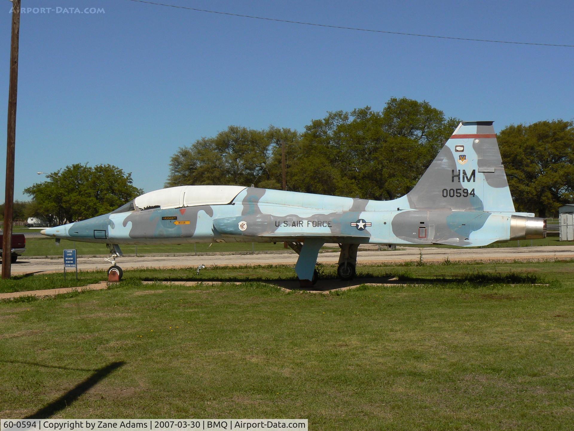 60-0594, 1960 Northrop AT-38B Talon C/N N.5167, on Display at Bluebonnet CAF Museum