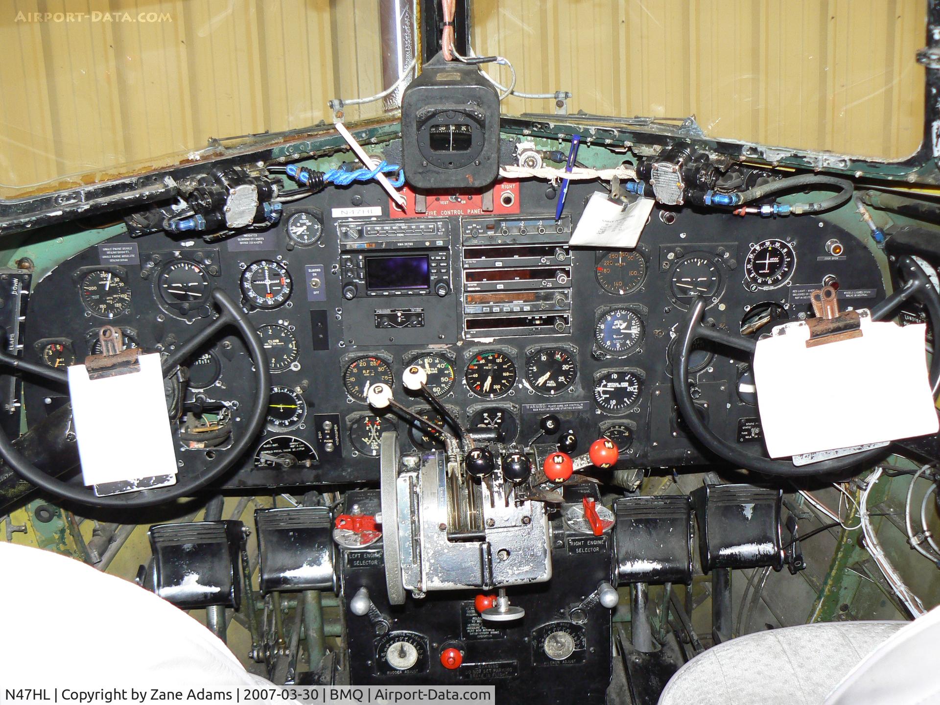 N47HL, 1943 Douglas C-47B-20-DK C/N 27203, Cockpit of Bluebonnet Belle