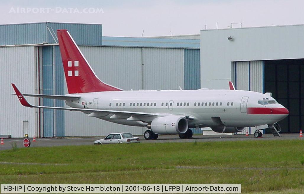 HB-IIP, 1999 Boeing 737-7AK C/N 29866, A visitor to the 2001 Paris Air Show