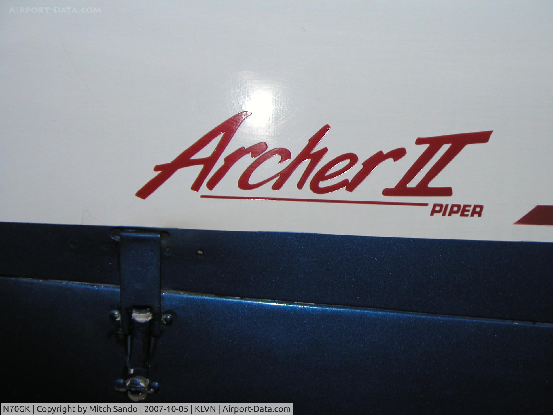 N70GK, 1977 Piper PA-28-181 C/N 28-7790590, Parked on the ramp at Airlake after a flight from Omaha, NE (MLE).