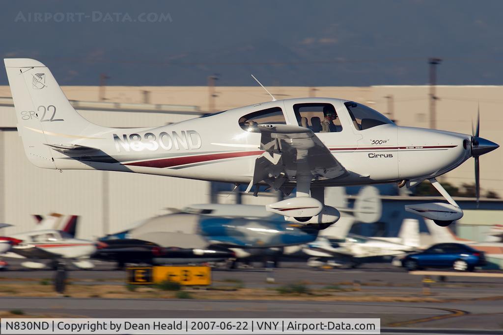 N830ND, 2002 Cirrus SR22 C/N 0276, Nicholas Morris 2002 Cirrus SR22 N830ND landing RWY 16R.