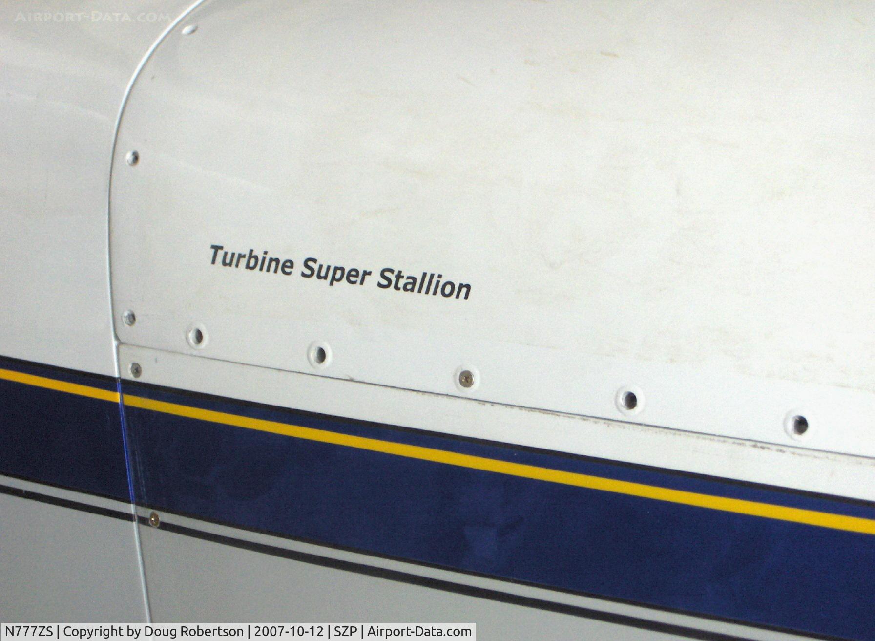 N777ZS, 2007 Hollmann Super Stallion C/N 030, 2007 Dierenfield Hollmann SUPER STALLION, Walter M-601D 724 shp Turboprop engine, tri-blade full-feathering reversible pitch prop, cowl logo