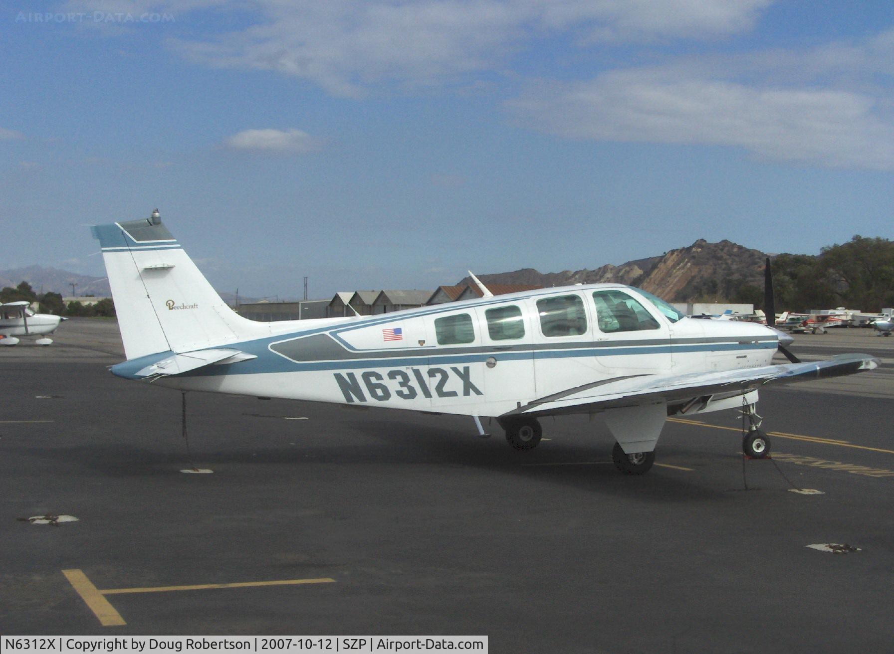 N6312X, 1982 Beech A36 Bonanza 36 C/N E-2022, 1982 Beech A36 BONANZA, Experimental certification