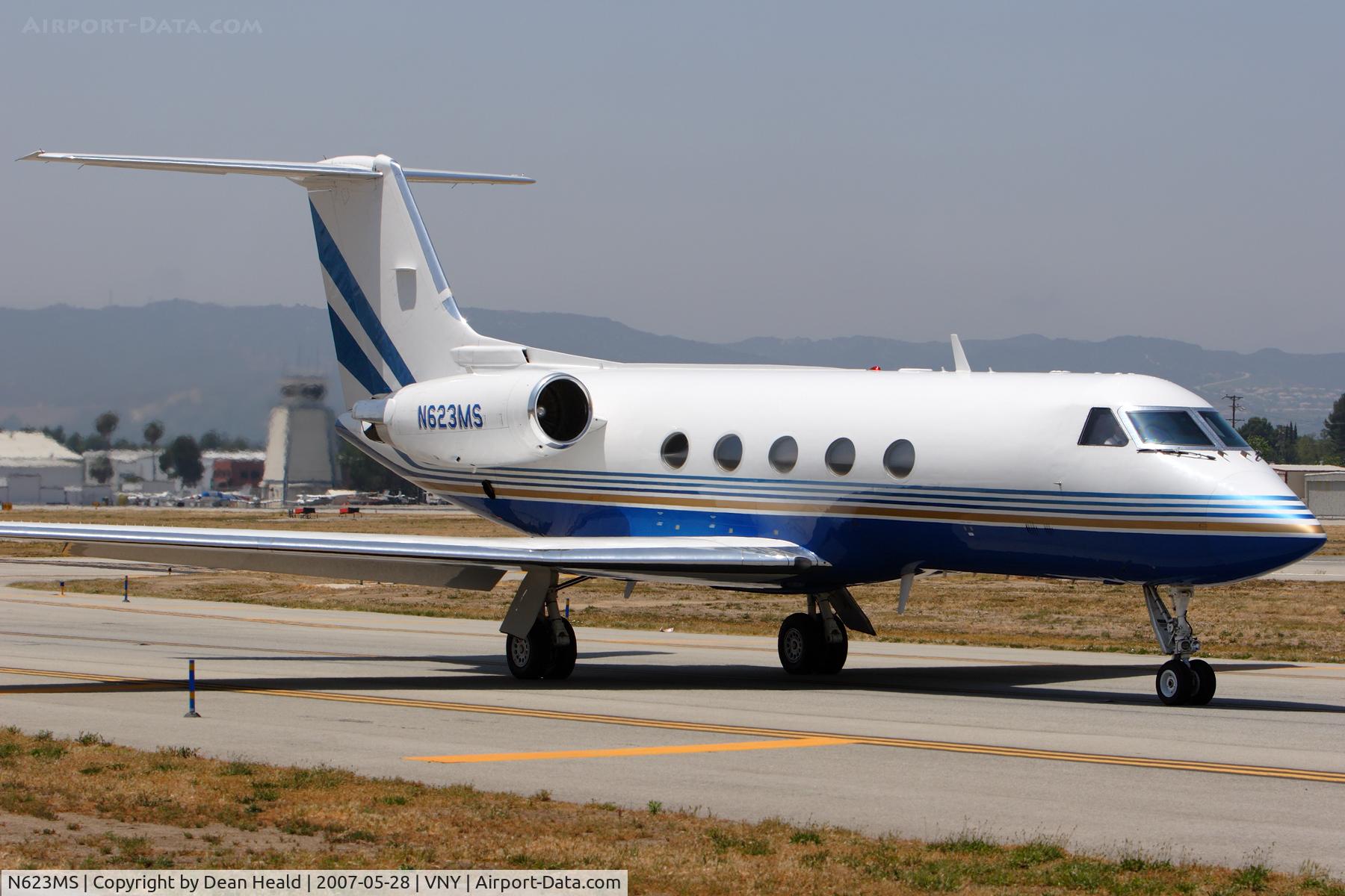 N623MS, 1982 Gulfstream American G-1159A Gulfstream III C/N 351, YonaAviationCorporation's 1982 Gulfstream G-1159A (G-II), based in Las Vegas, NV, taxiing to RWY 16R for departure.