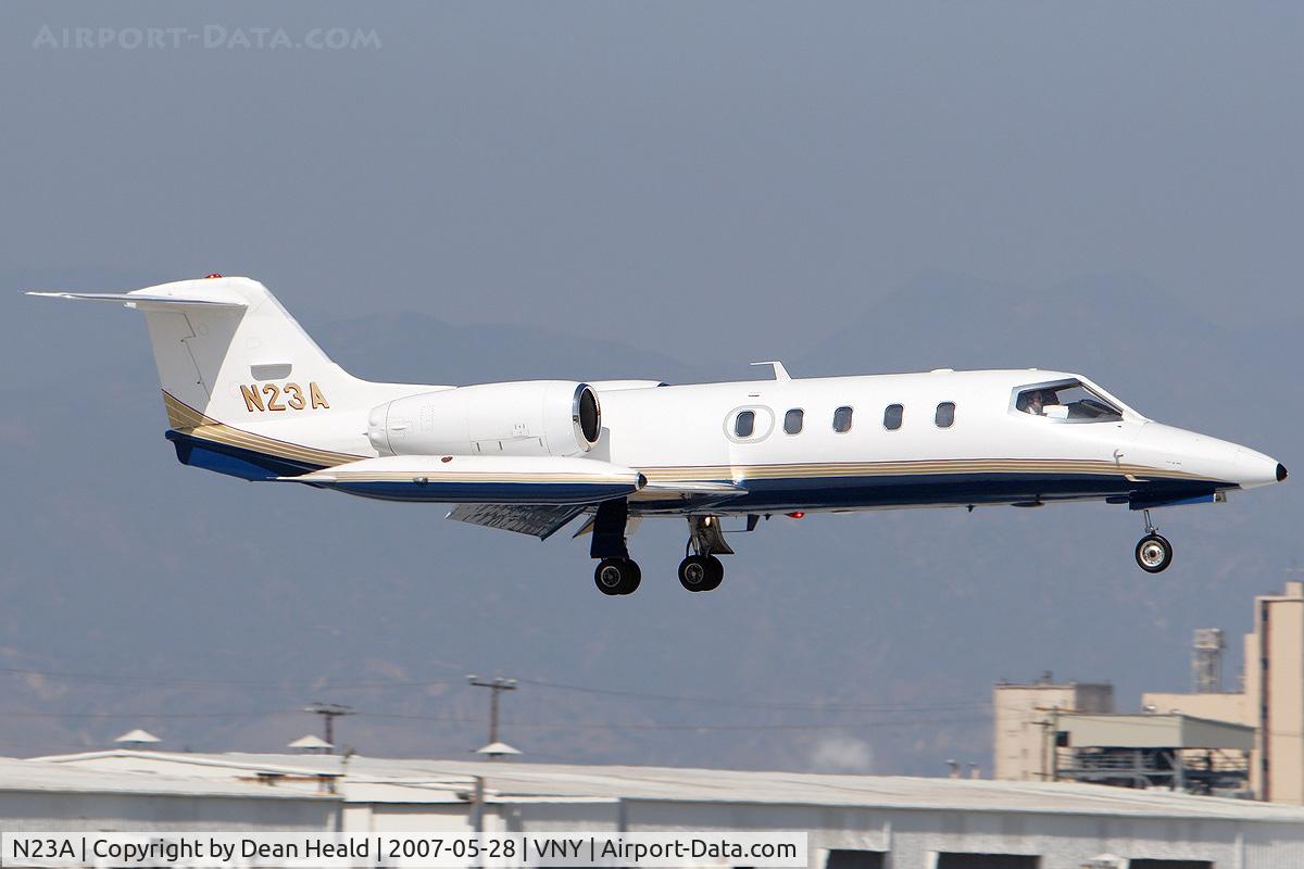 N23A, 1979 Gates Learjet 35A C/N 233, Max Quest LLC 1979 Gates Learjet 35A N23A on landing approach to RWY 16R.