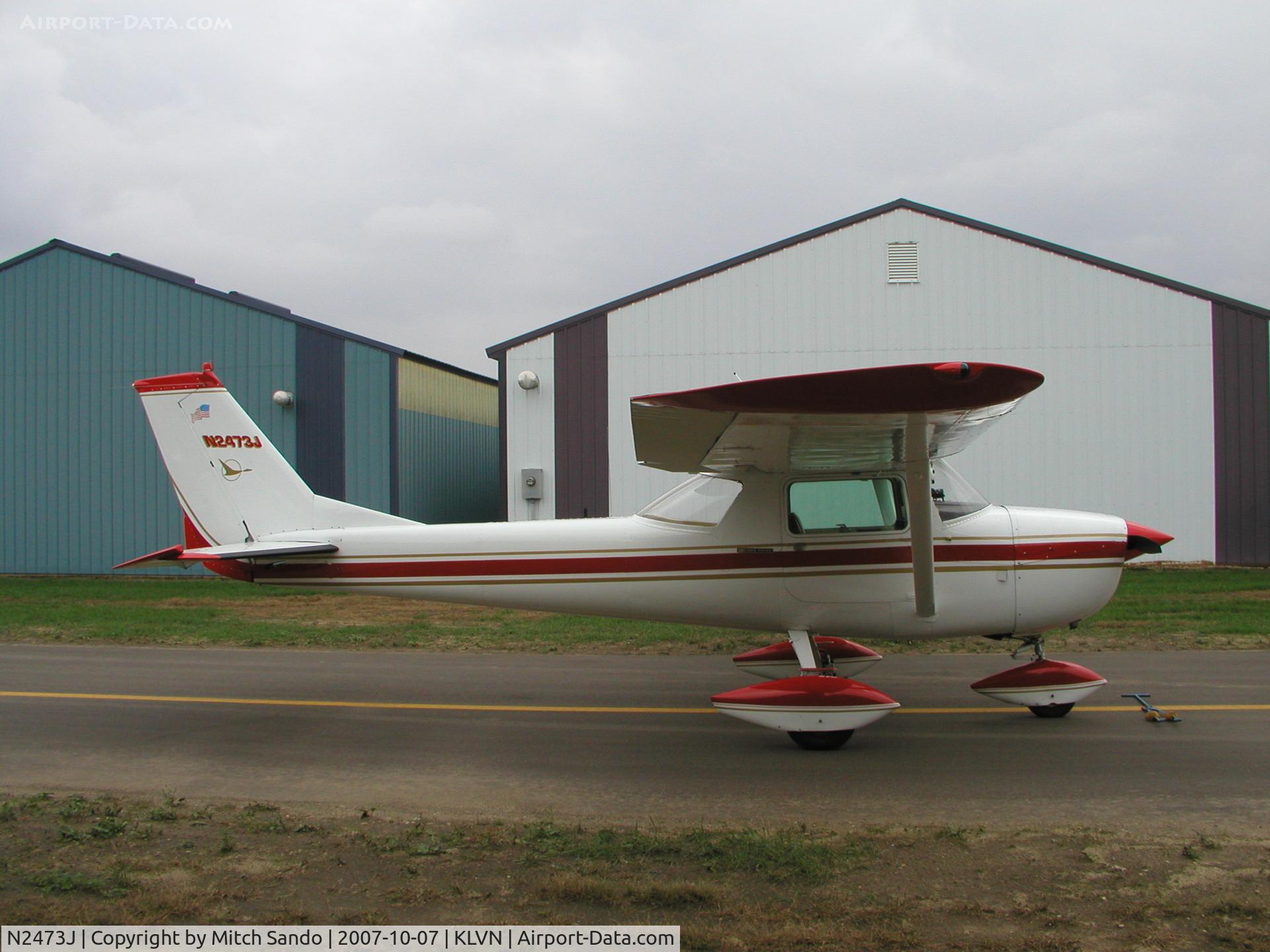N2473J, 1966 Cessna 150G C/N 15065573, Parked outside the hangar.