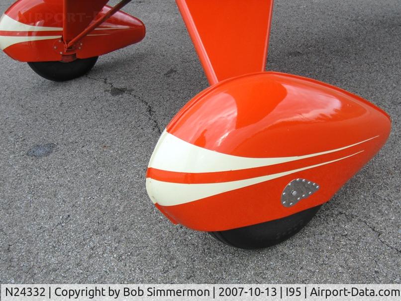 N24332, 1940 Taylorcraft BC-65 C/N 1667, Original very rare Taylorcraft metal wheel fairings.