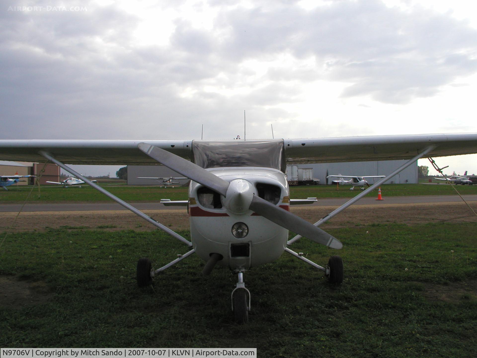 N9706V, 1974 Cessna 172M C/N 17264482, Tied down at Airlake.