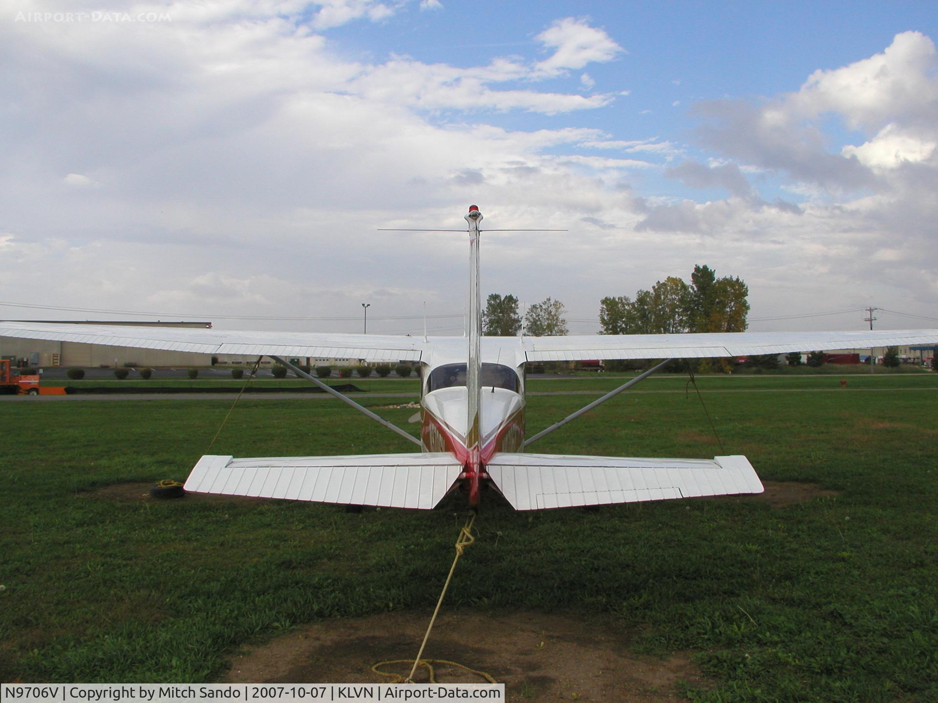 N9706V, 1974 Cessna 172M C/N 17264482, Tied down at Airlake.