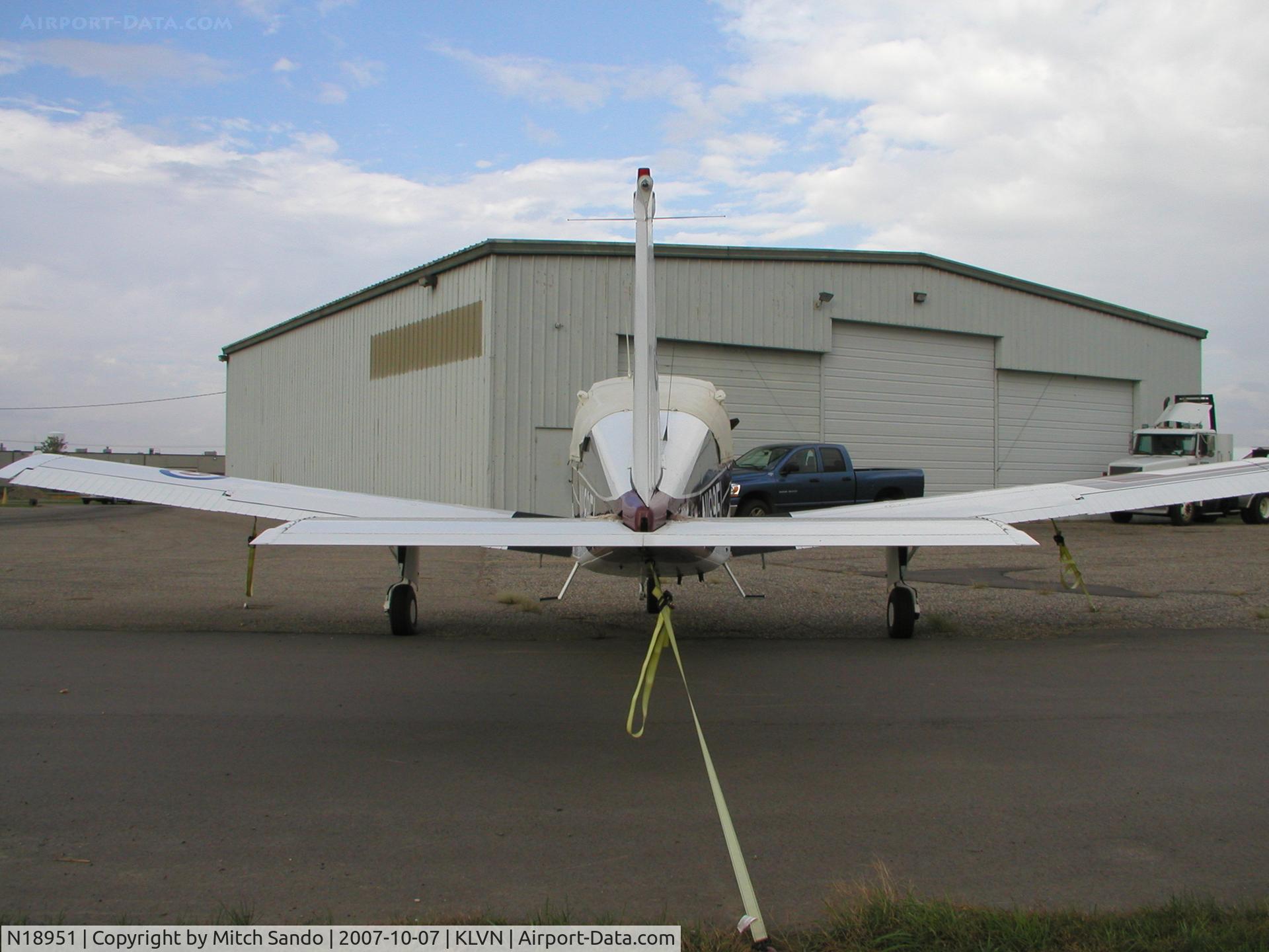 N18951, 1977 Beech C24R C/N MC-536, Parked on the ramp at Airlake.