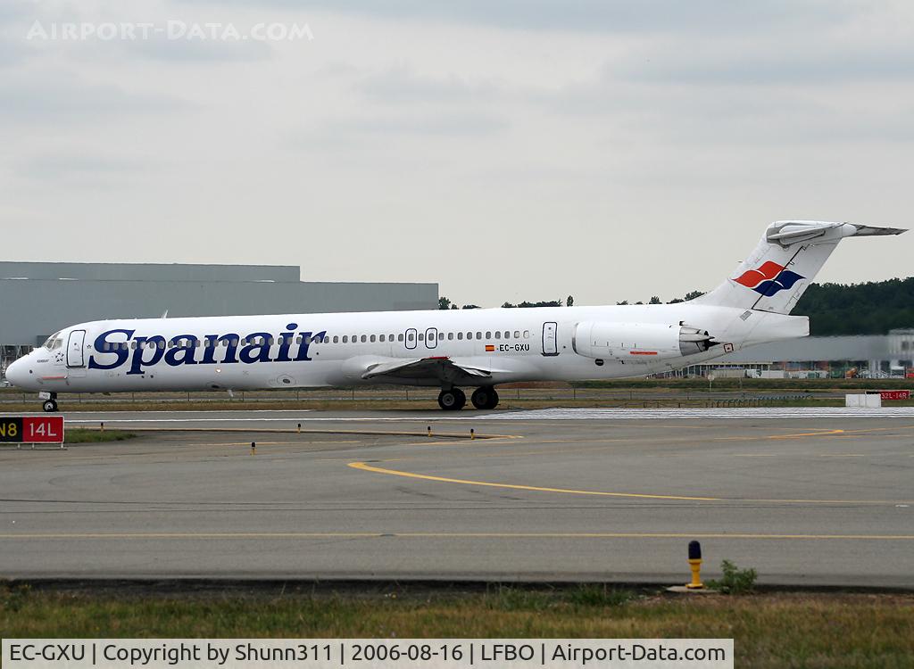EC-GXU, 1988 McDonnell Douglas MD-83 C/N 49622, Ready for take off rwy 14L