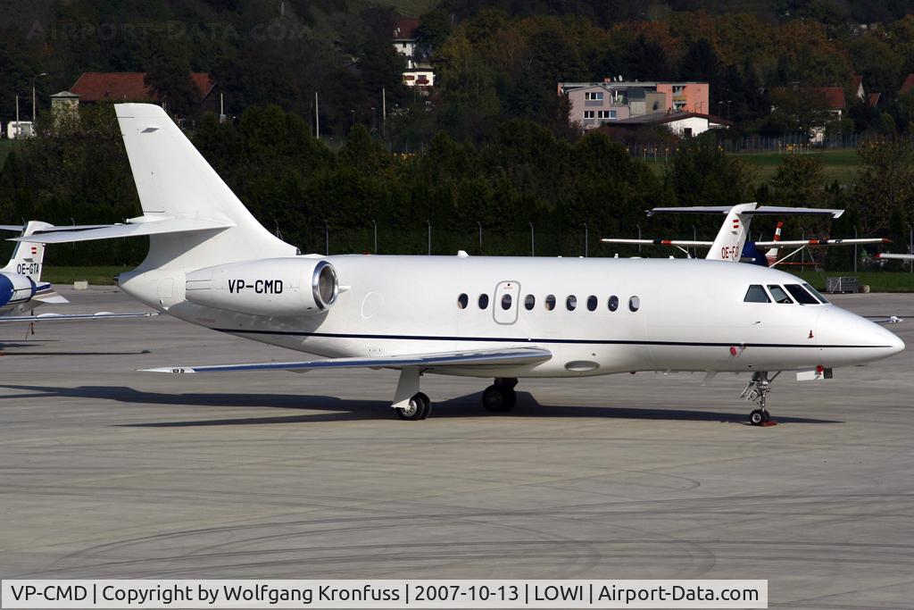 VP-CMD, 2006 Dassault Falcon 2000EX C/N 82, parked @ INN