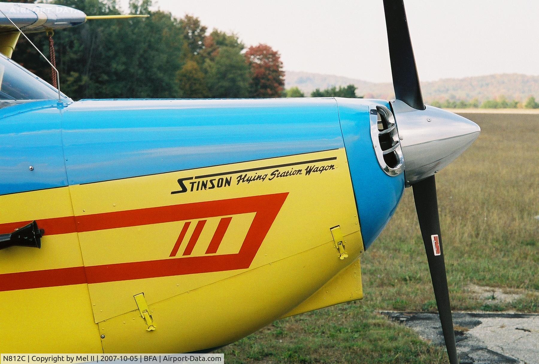 N812C, 1947 Stinson 108-3 Voyager C/N 108-3812, Parked @ Boyne Mountain Airport (BFA)