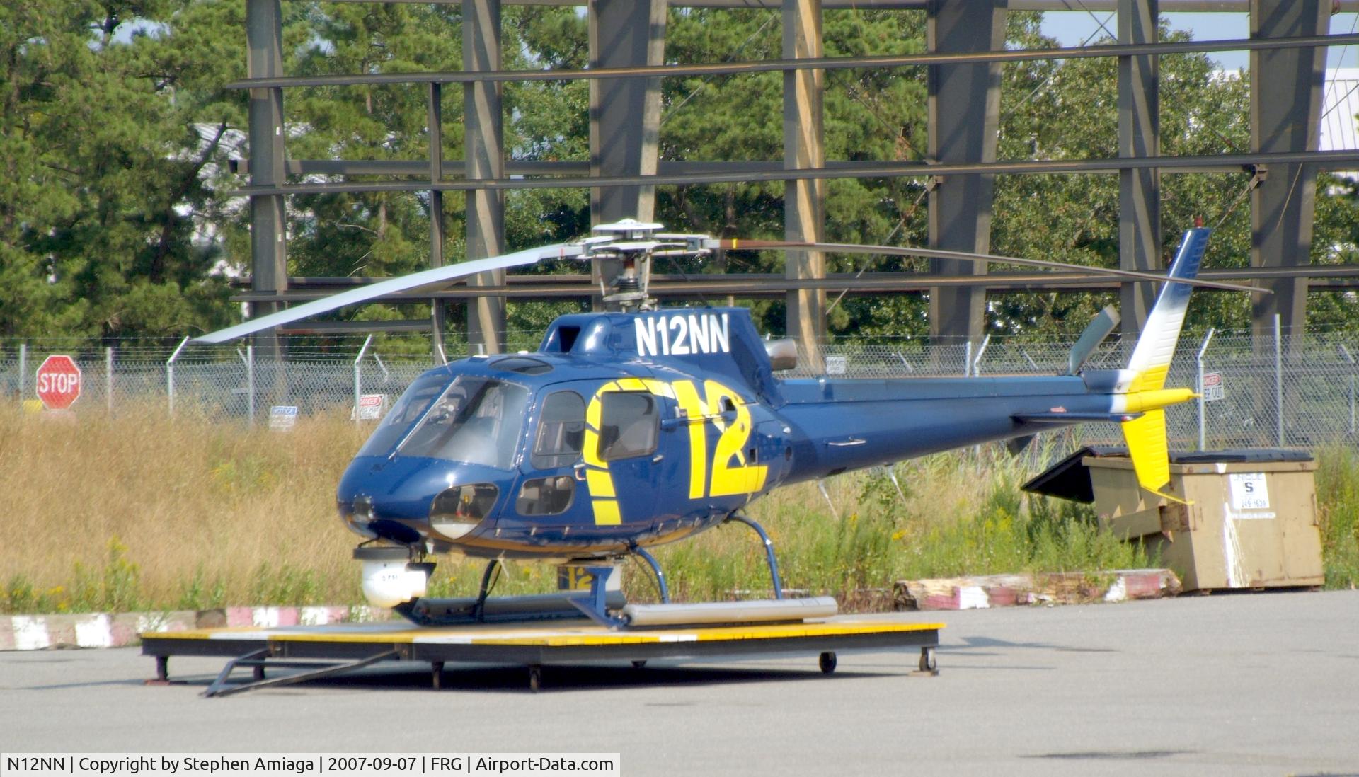 N12NN, 1980 Aerospatiale AS-350BA Ecureuil C/N 1355, News 12 on the dolly