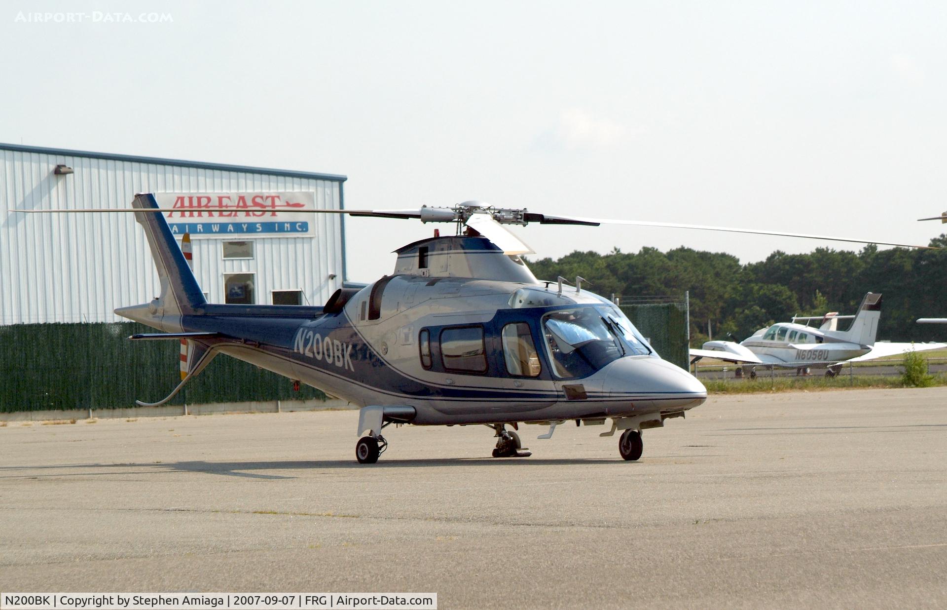 N200BK, 2000 Agusta A-109E C/N 11072, Augusta waiting at Atlantic