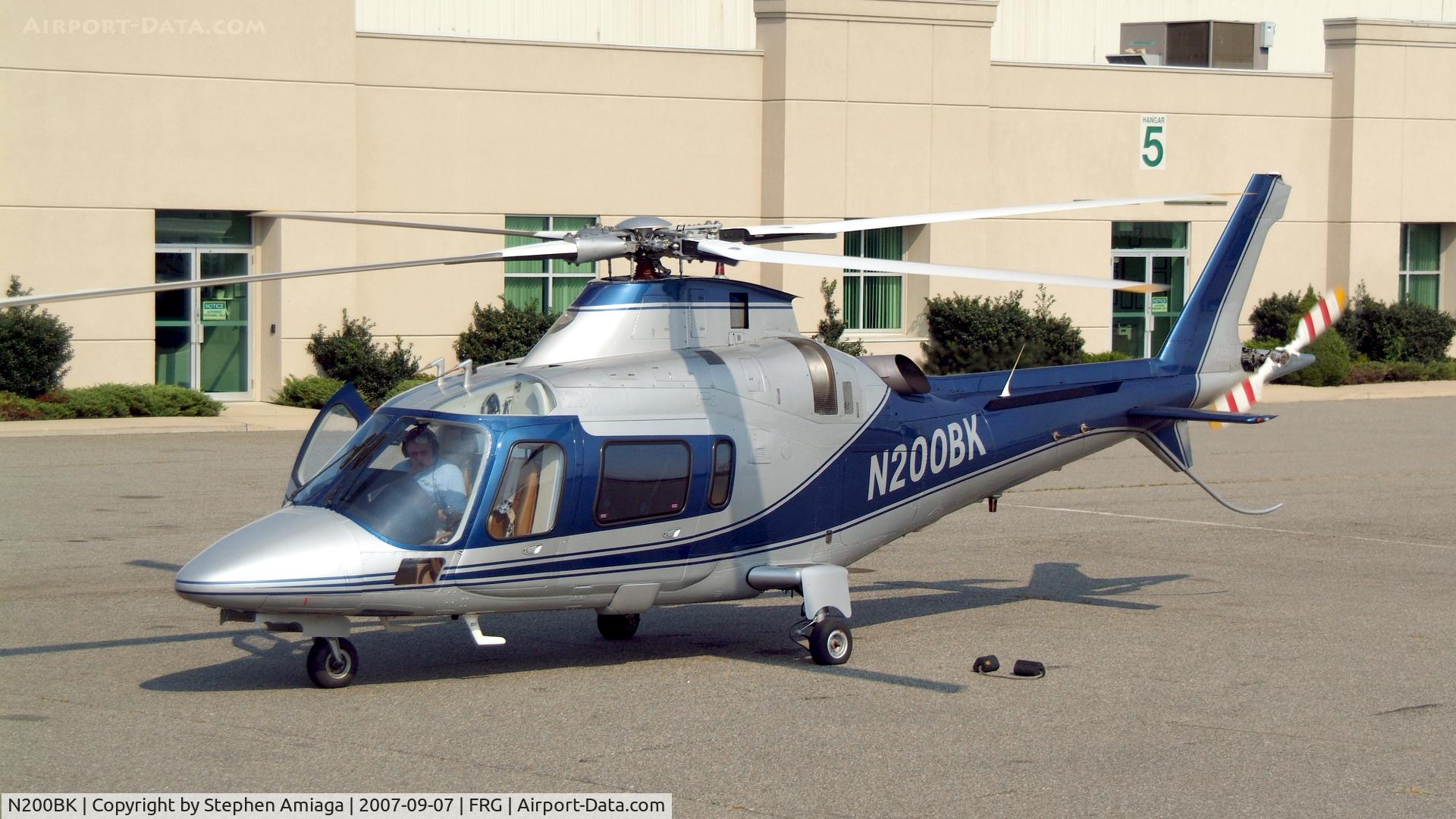 N200BK, 2000 Agusta A-109E C/N 11072, Augusta waiting at Atlantic