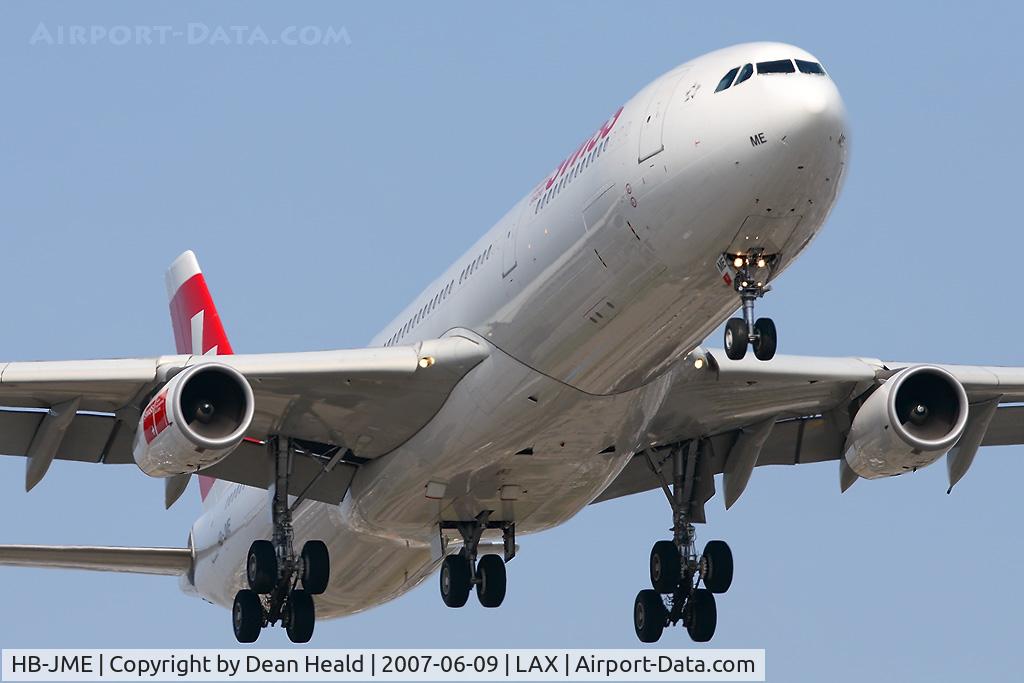 HB-JME, 2003 Airbus A340-313X C/N 559, Swiss International HB-JME on short-final to RWY 24R.