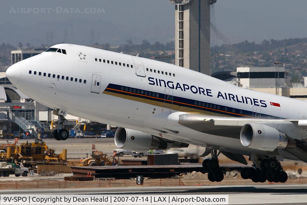 9V-SPO, 2001 Boeing 747-412 C/N 28028, Singapore Airlines 9V-SPO departing RWY 25L.