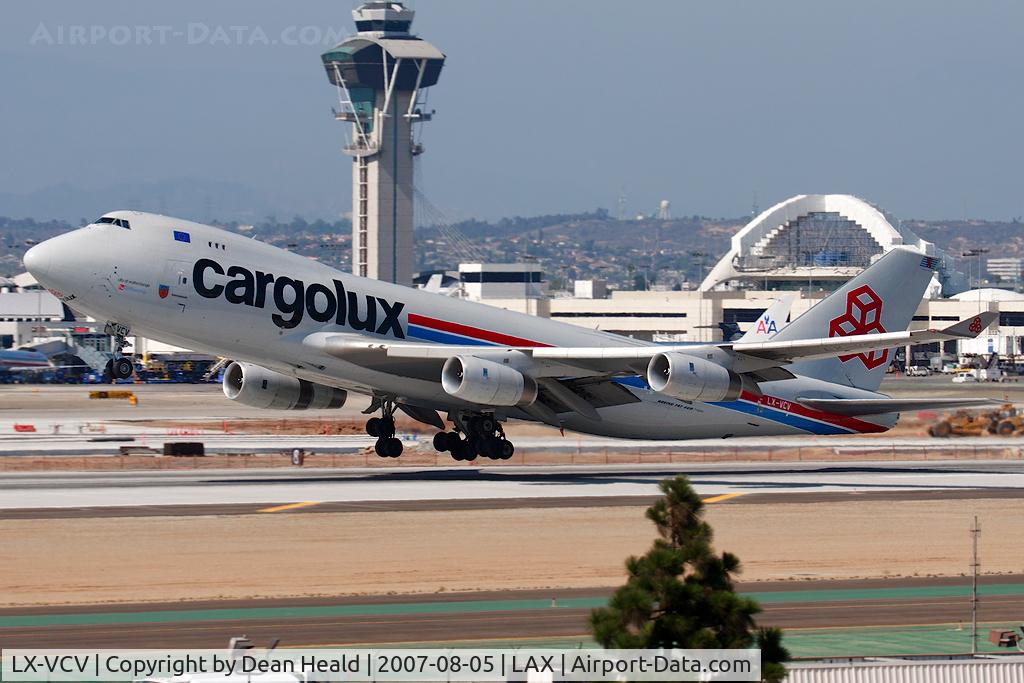 LX-VCV, 2005 Boeing 747-4R7F/SCD C/N 34235, Cargolux LX-VCV departing RWY 25L.