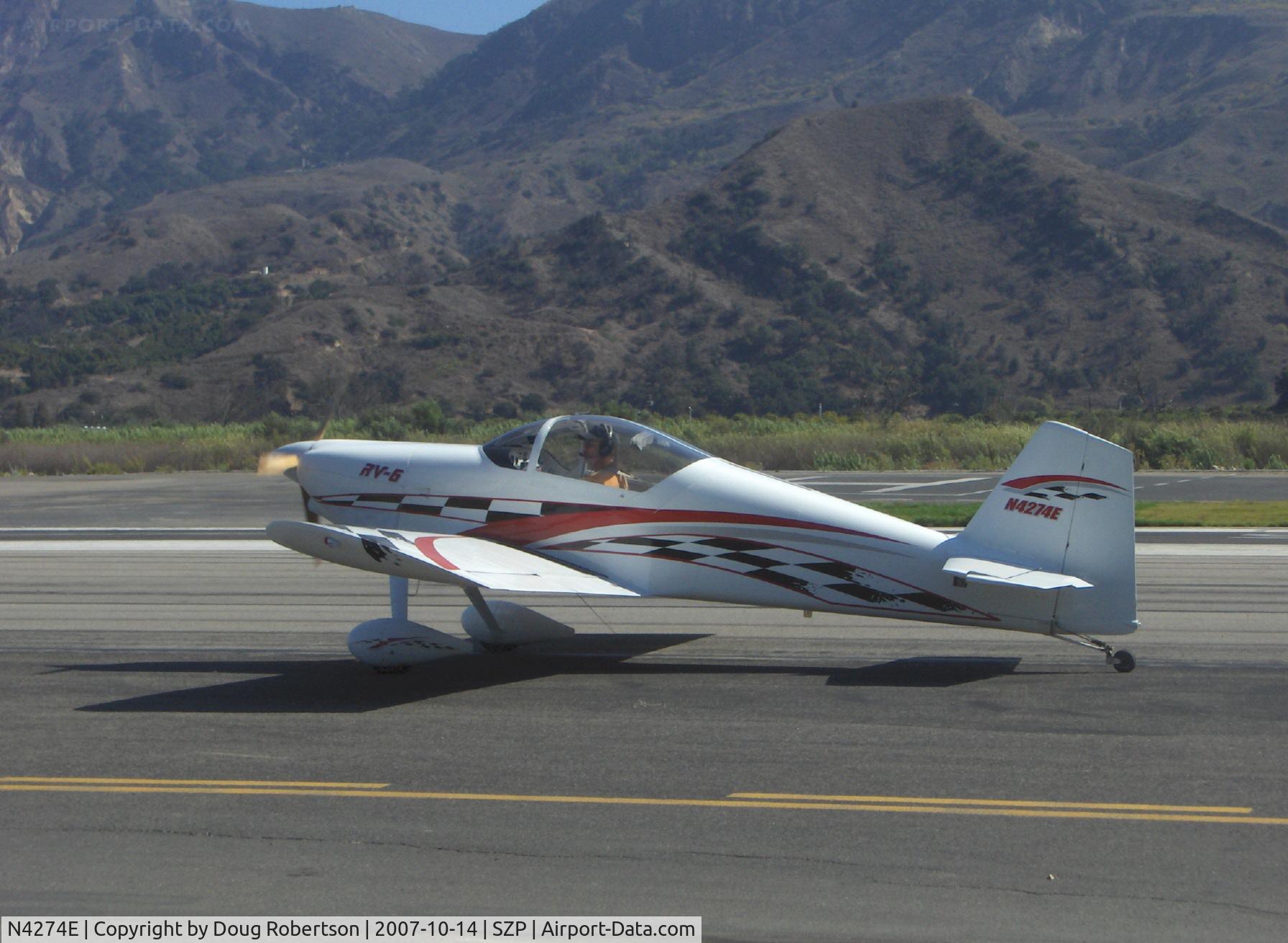 N4274E, 1999 Vans RV-6 C/N 24883, 1999 David VAN's RV-6, Mattituck (Lycoming) IO-360 180 Hp, taxi