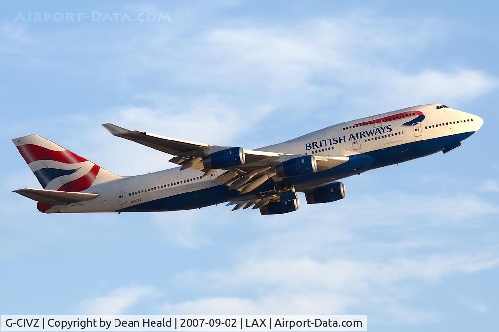 G-CIVZ, 1998 Boeing 747-436 C/N 28854, British Airways G-CIVZ (FLT BAW282) climbing out from RWY 24L enroute to London Heathrow (EGLL).