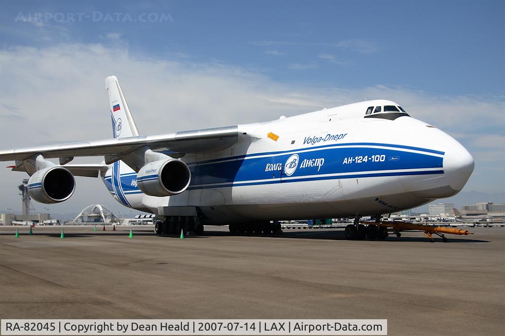 RA-82045, 1991 Antonov An-124-100 Ruslan C/N 9773052255113, A rare visitor parked at the Imperial Cargo Terminal after arriving with a hefty payload.