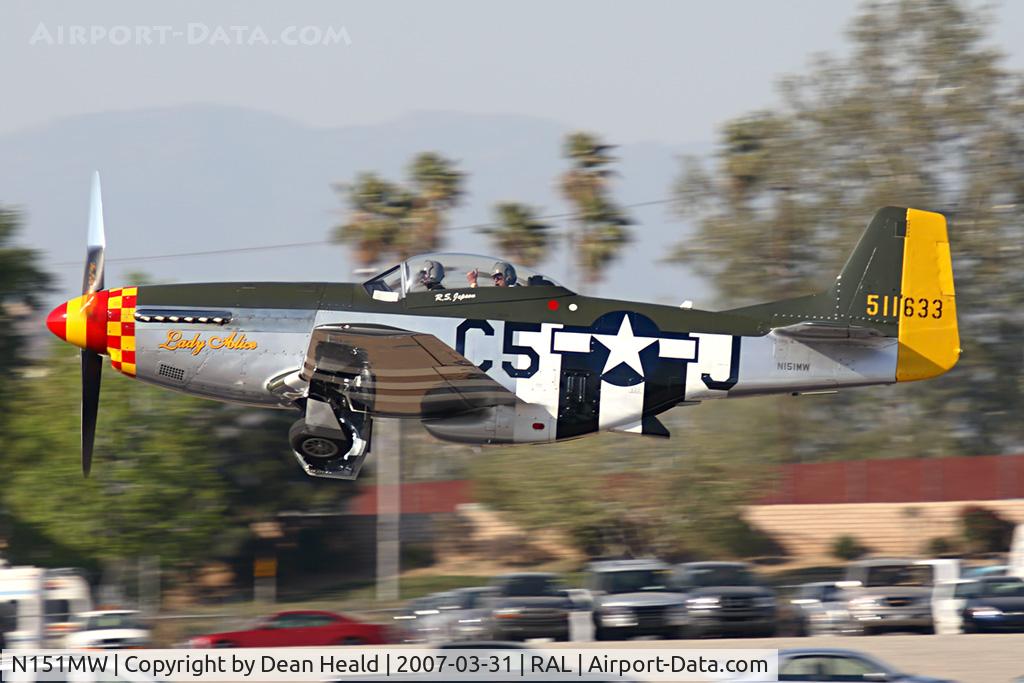 N151MW, 1945 North American P-51D Mustang C/N 124-48386, Wagner P-51 Corp's 1945 North American P-51D departing RWY 27.