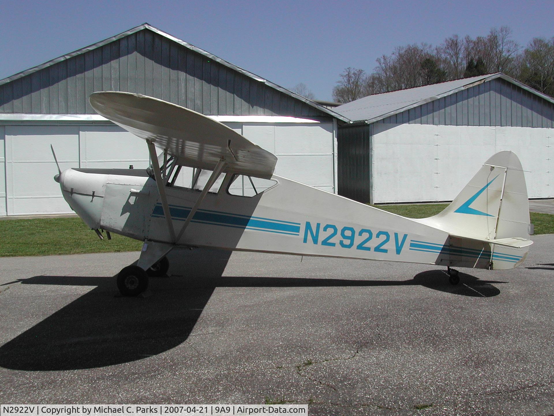 N2922V, 1952 Callair S-1A-90C C/N 1002, Callair S-1A at Shiflet Field in Marion, NC.