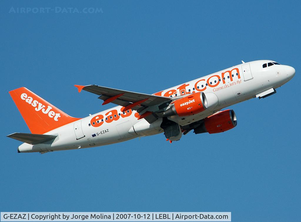 G-EZAZ, 2006 Airbus A319-111 C/N 2829, Easy taking off RWY 07R.