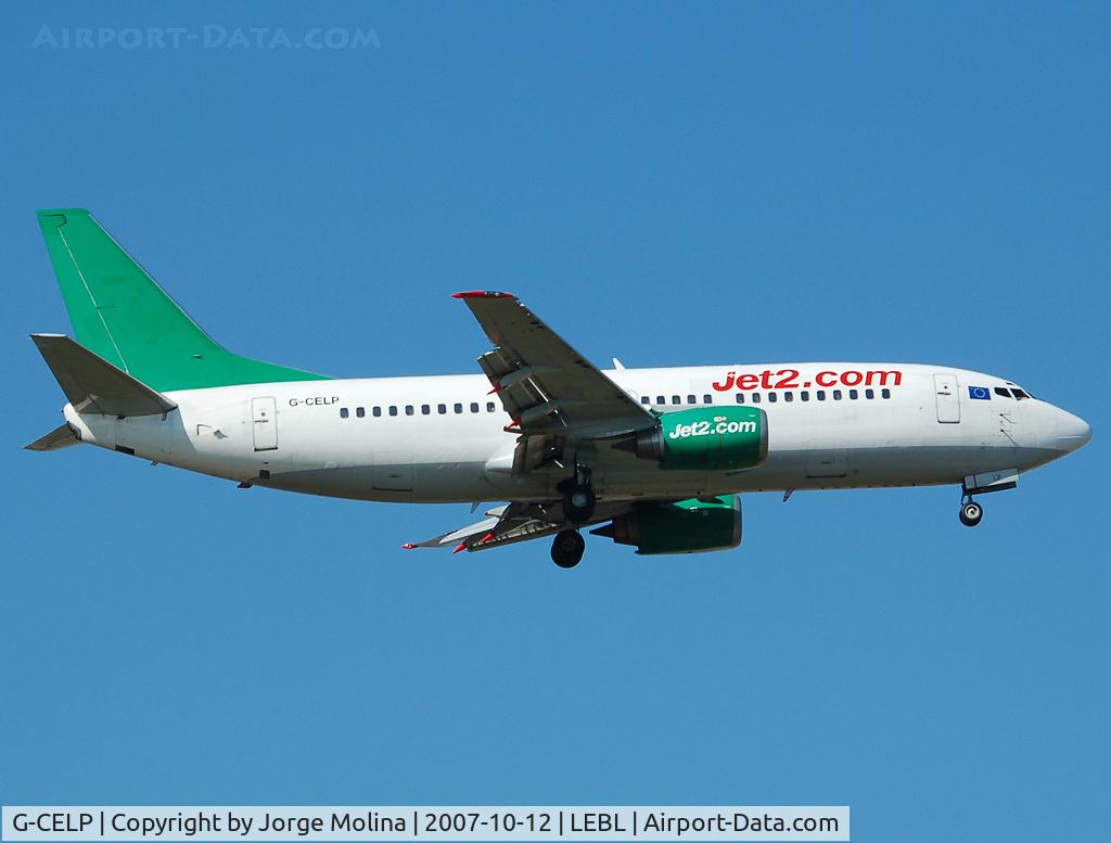 G-CELP, 1986 Boeing 737-330(QC) C/N 23522, On final RWY 07L, ex-Chanell Express.