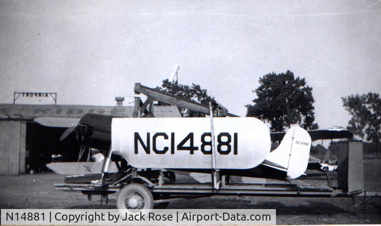 N14881, 1936 Rose Parrakeet A-1 C/N 105, Delivery trip from Chicago, IL  to Culver City, CA spring 1937